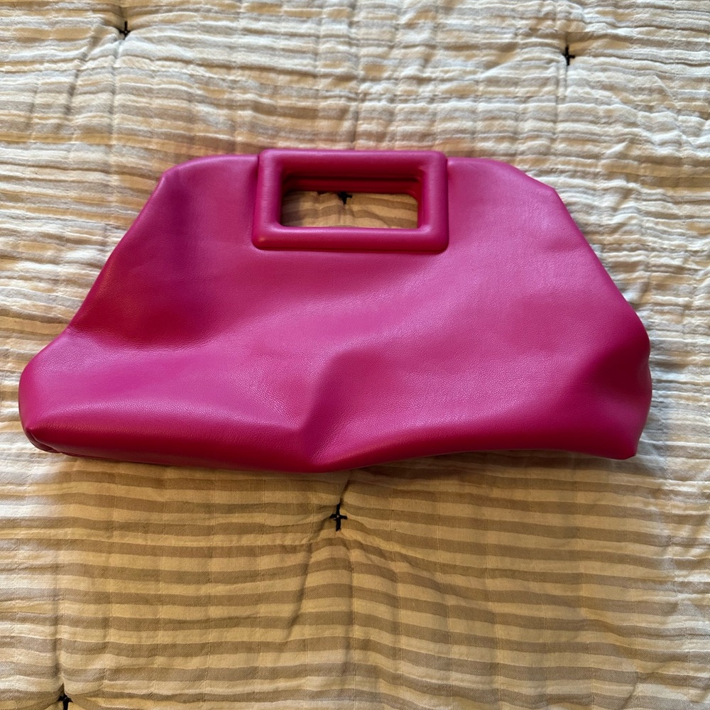 Express Faux Leather Square Handle Clutch